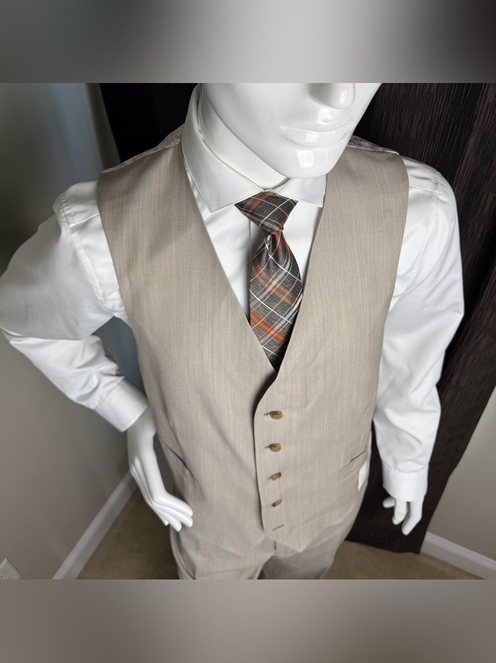 Joseph Abboud Tan Vest, 44 Short